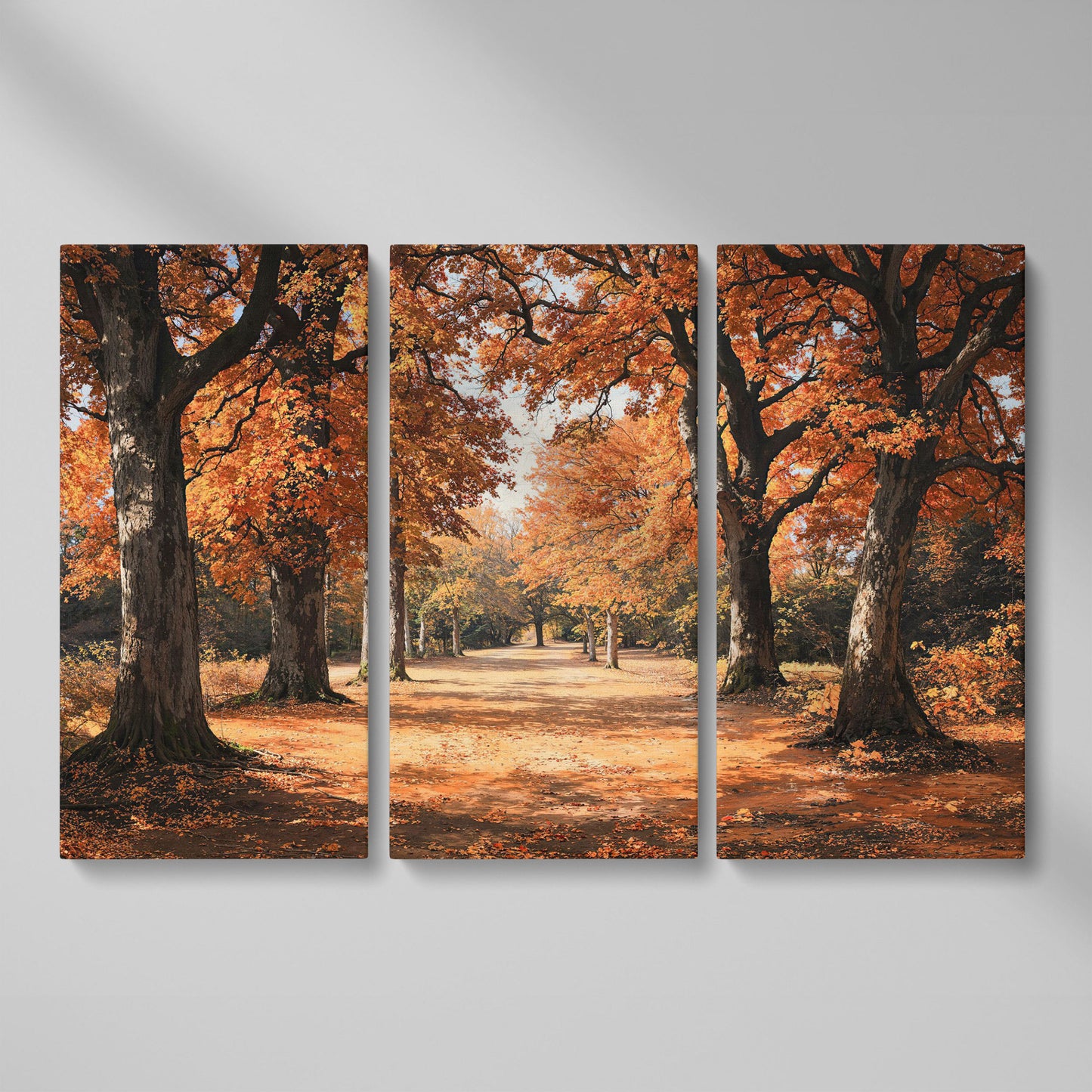 Autumn Forest Path Canvas Print as 3-panel split version