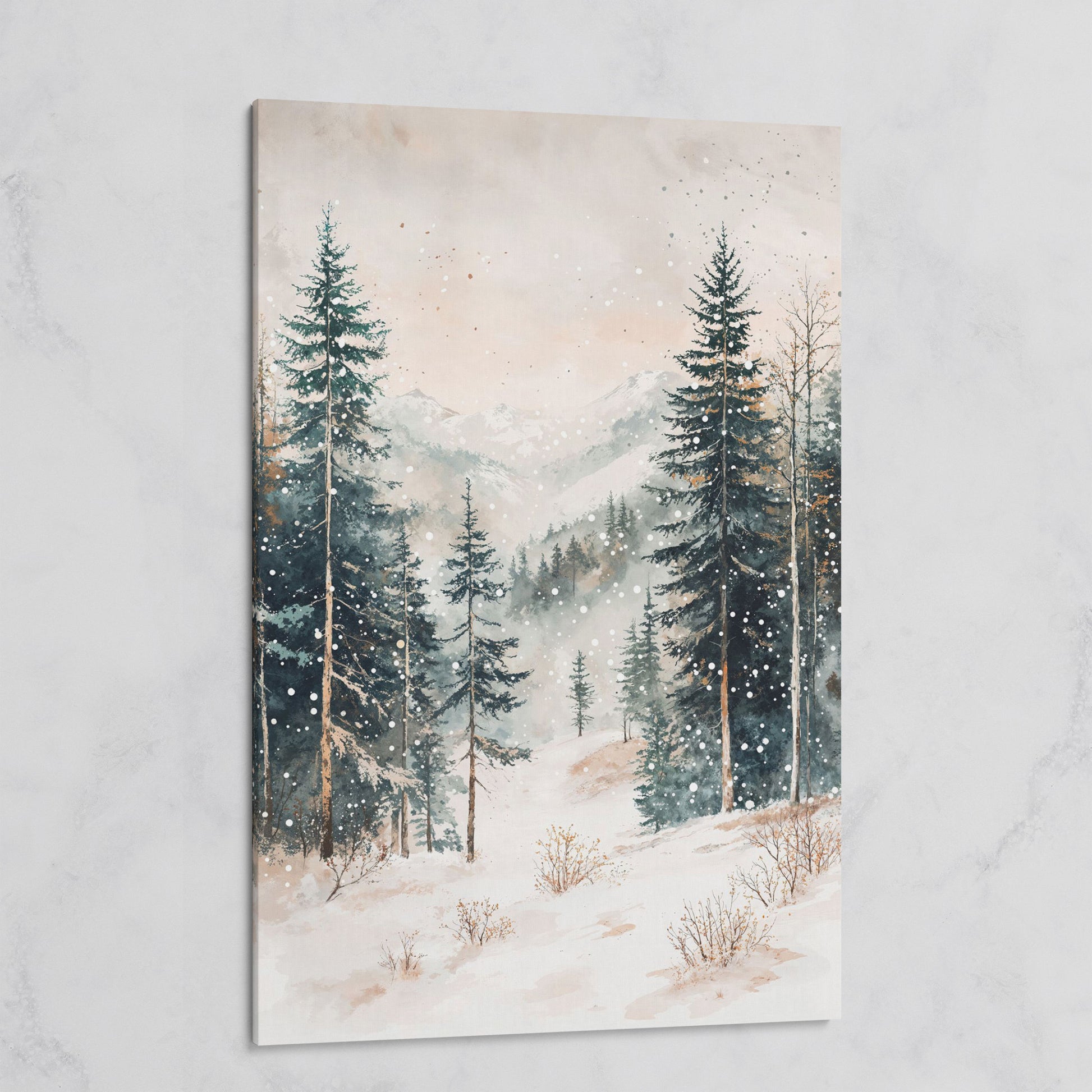Winter Forest in Snow | Woodland Landscape Canvas on gallery wrap