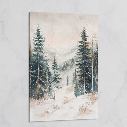 Winter Forest in Snow | Woodland Landscape Canvas on gallery wrap