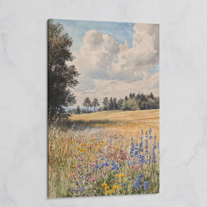 Wildflower Summer Meadow Canvas Print on gallery wrap