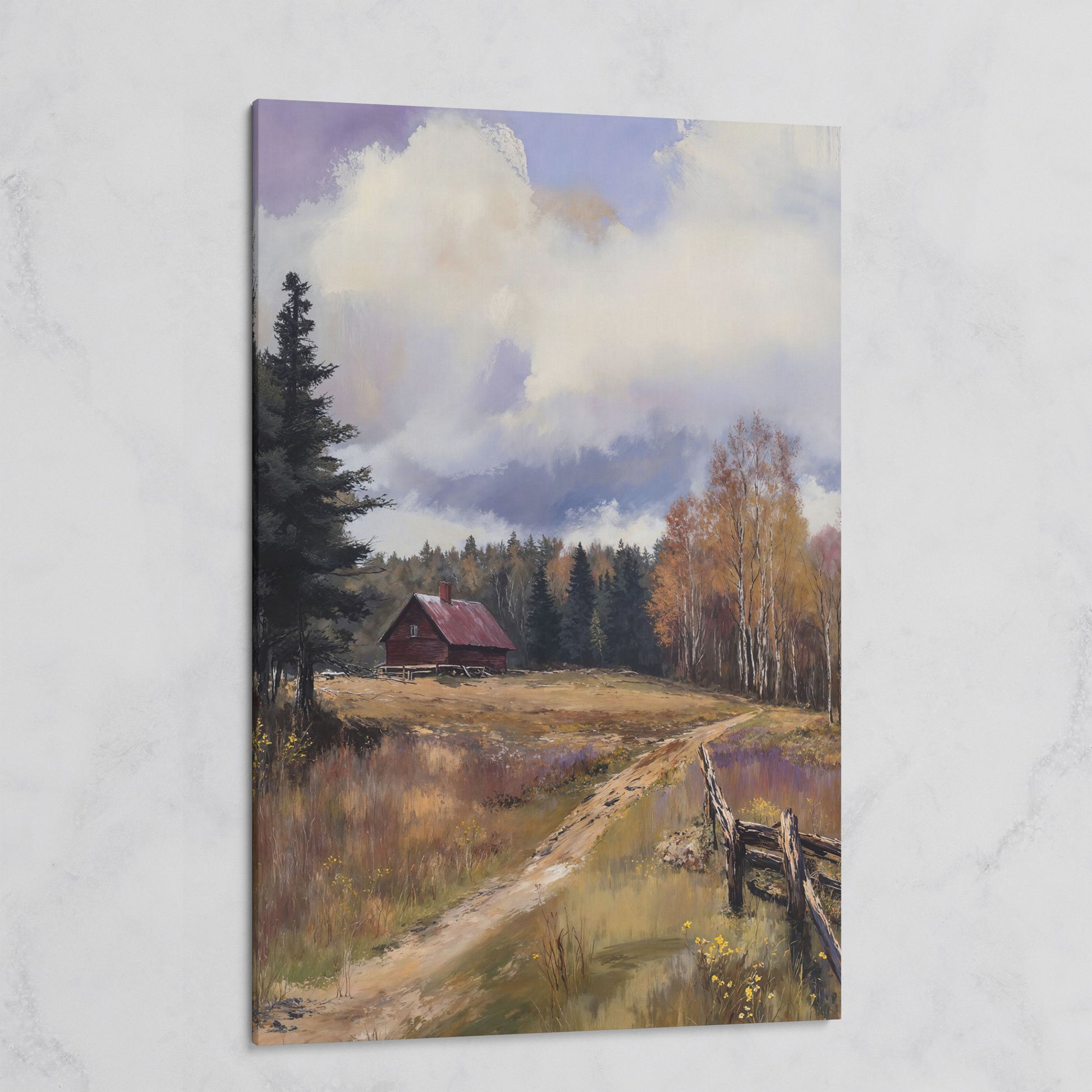 Tranquil Cottage Landscape Canvas Print on gallery wrap