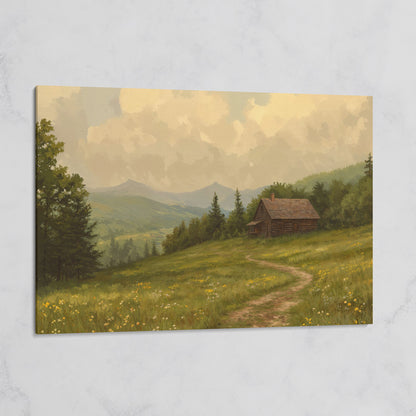 Rustic Cabin Serenity Countryside Canvas on gallery wrap