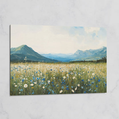 Mountain Wildflower Landscape Canvas on gallery wrap