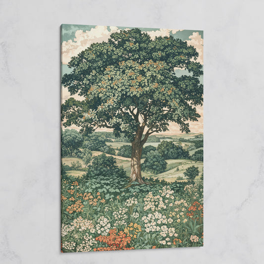 Wildflower Meadow and Rolling Hills Canvas Wall Art on gallery wrap