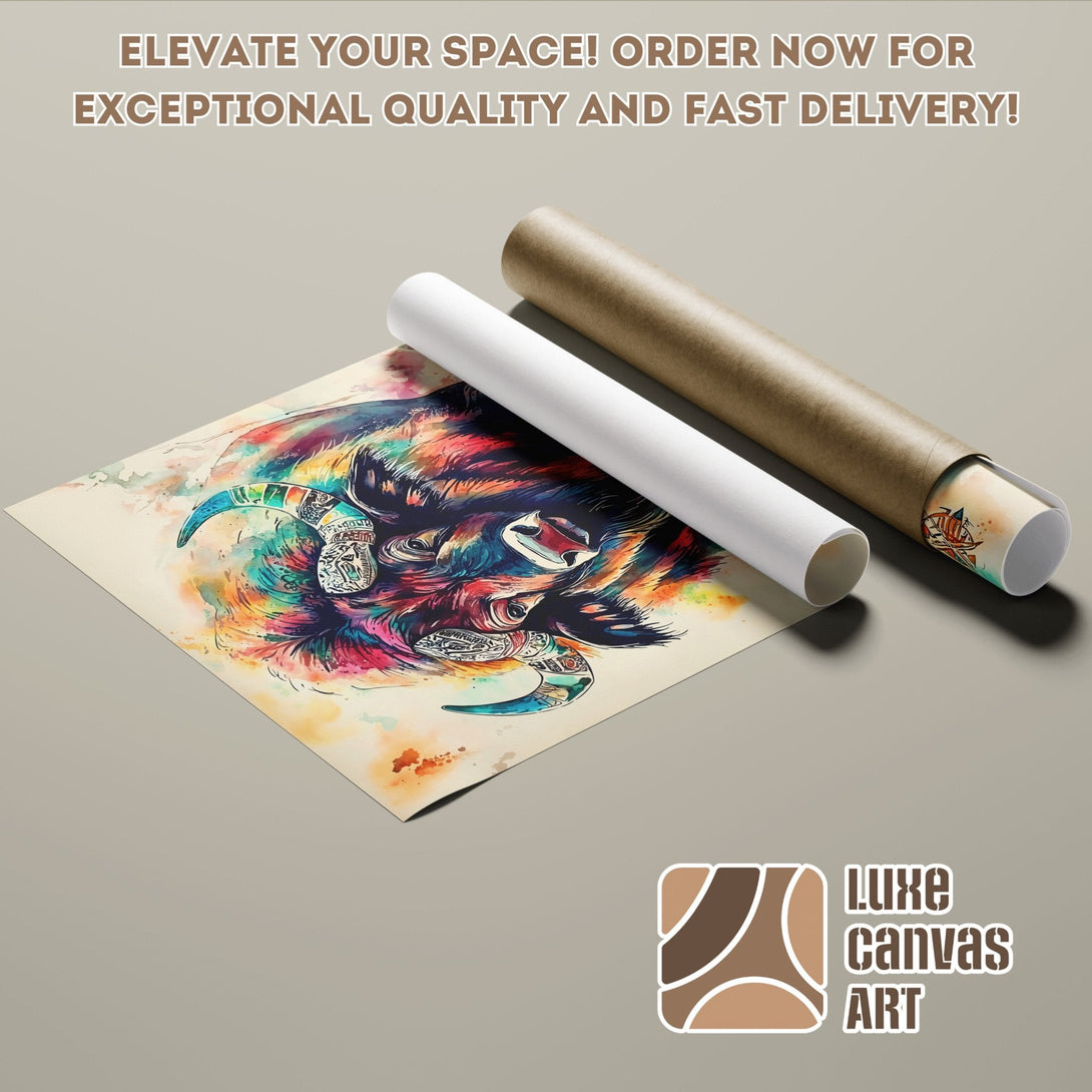 Watercolor Poster Roll with vibrant colors and artistic style. Perfect wall art for any space! Order now.