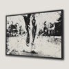 Abstract Black and White Runner Athletic Canvas Print