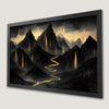 Abstract Black Gold Mountain Art Poster for Modern Decor