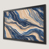 Abstract Blue and Beige Fluid Art Poster for Elegant Home Decor