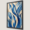 Abstract Blue and Beige Waves Art Poster for Modern Decor