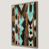 Abstract Blue Brown Black Geometric Canvas Print Art
