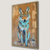 Abstract Blue Wolf Framed Canvas Print Portrait Art