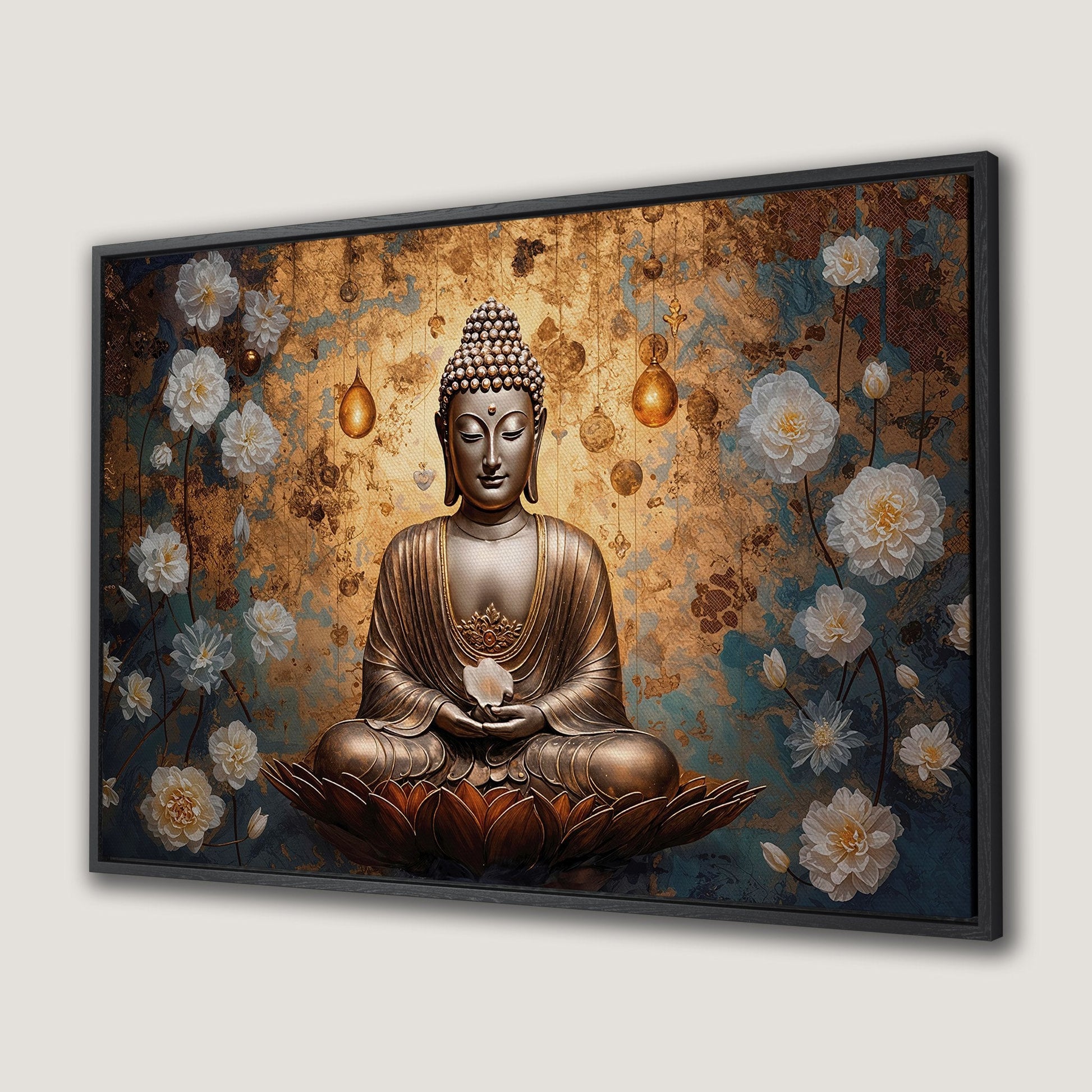 Abstract Buddha Canvas Print for Yoga Studio Decor