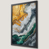 Abstract Emerald Green and Gold Swirls Art Poster for Modern Decor