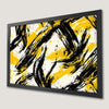 Abstract Expression Art Poster with Bold Yellow and Black Strokes