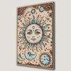 Abstract Face of Sun Art Canvas Print for Boho Decor