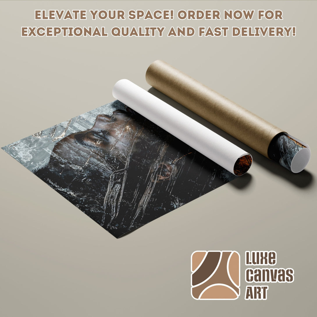 Abstract art Poster Roll in neutral tones. Elevate your space with Luxe Canvas Art!