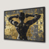 Abstract Fitness Canvas Print of Strong Woman in Bold Colors