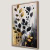 Abstract Gold and Black Leaves Canvas Print for Wall Art