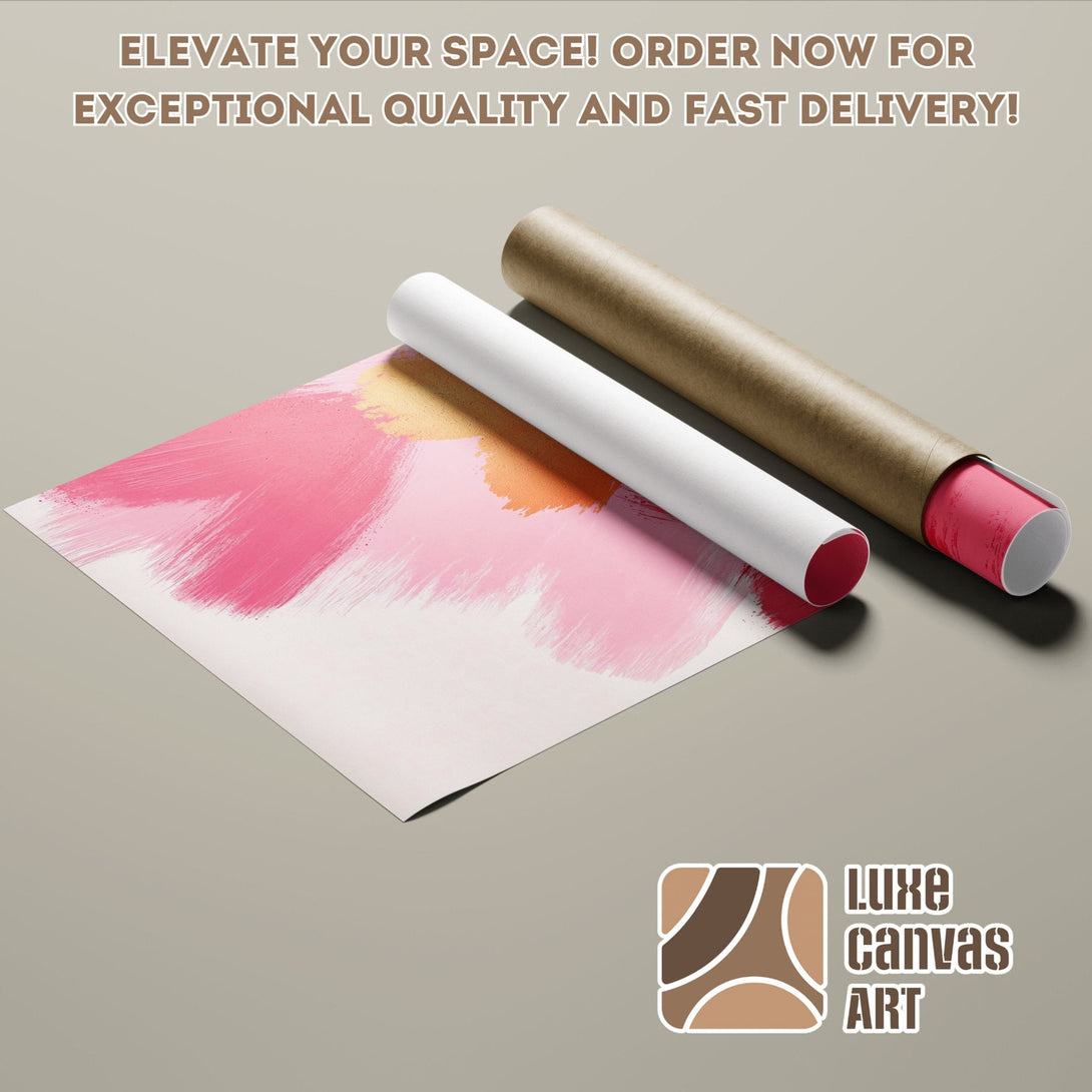Abstract art Poster Roll in pink and gold tones. Elevate your space!