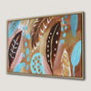 Abstract Leaves Brown and Turquoise Canvas Print Boho Art