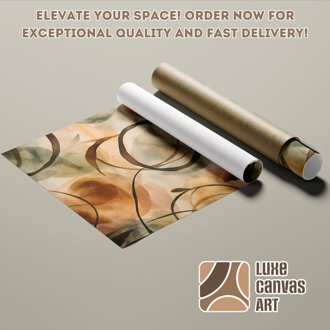 Abstract art Poster Roll in warm earth tones. Elevate your space with this stunning print!