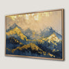Abstract Mountain Landscape Canvas Print Blue Gold Decor