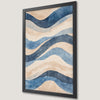 Abstract Ocean Waves Art Poster - Blue and Beige Decor