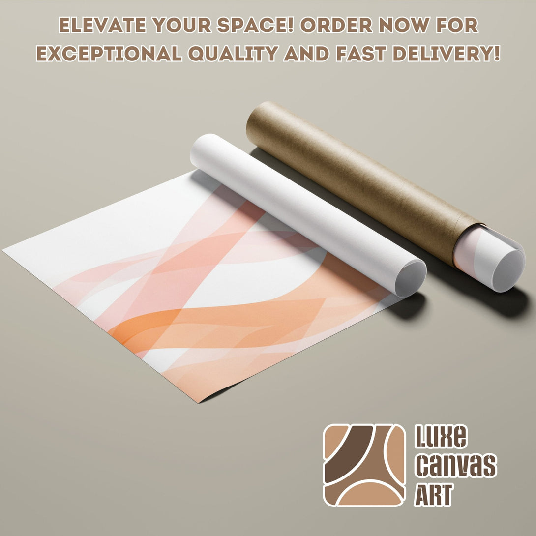 Abstract art Poster Roll in peach and white, ready to elevate your space! Order now!