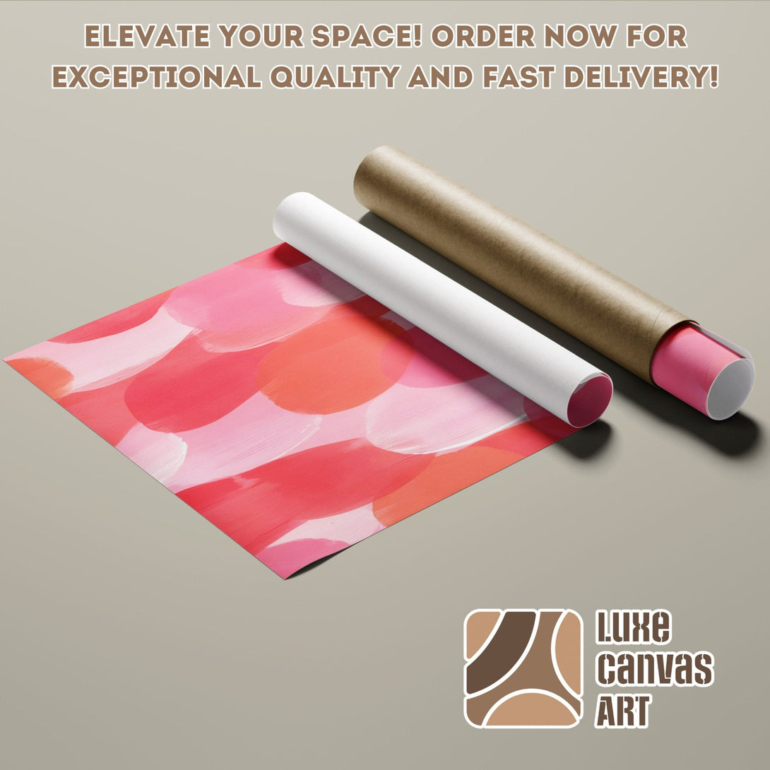 Abstract art Poster Roll in pink and red hues. Elevate your space today!