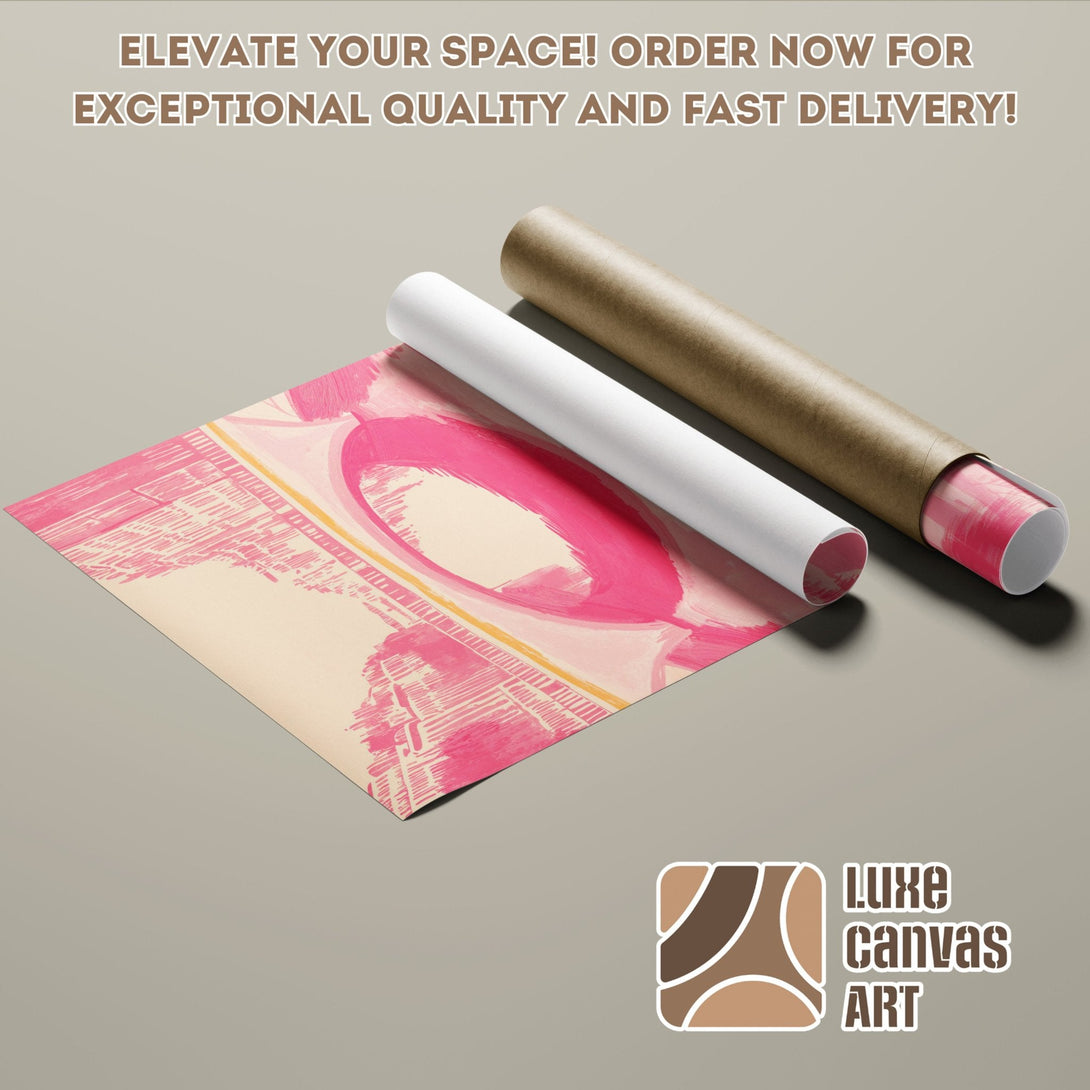 Abstract art Poster Roll in pink and beige tones. Elevate your space!