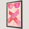 Abstract Pink Hues with Sunglasses Art Poster for Teen Room
