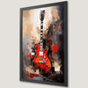 Abstract Red Guitar Art Poster - Vibrant Music Room Decor