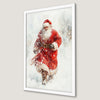 Abstract Snowy Santa Art Poster - Festive Holiday Decor