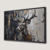 Abstract Stag Black and Beige Canvas Print Decor