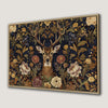 Abstract Stag with Vintage Floral Pattern Canvas Print