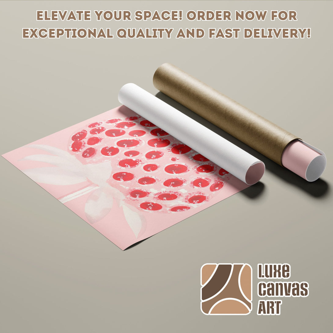 Abstract art poster roll with pink and red color palette. Perfect wall art for your home!
