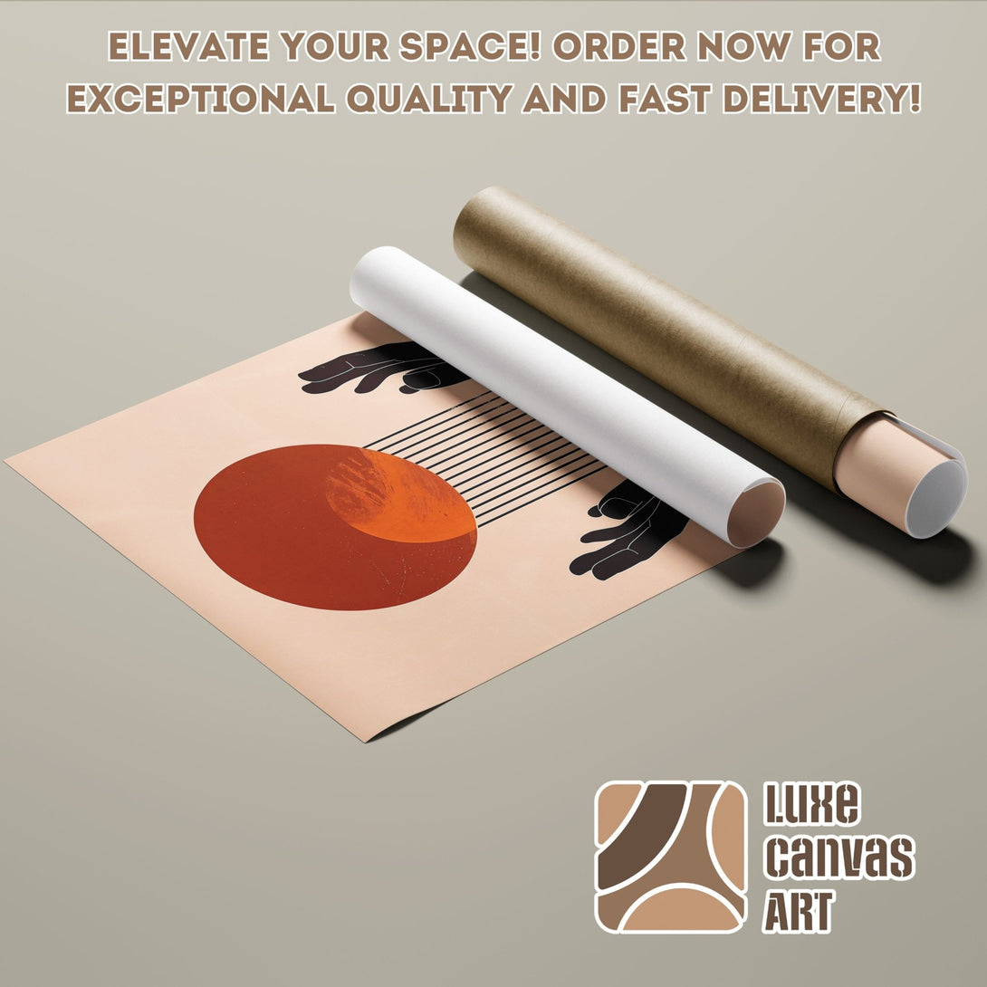 Abstract art poster roll in neutral tones. Modern wall art for your home. Order your poster today!