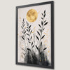 Abstract Sun and Leaves Art Poster for Modern Decor