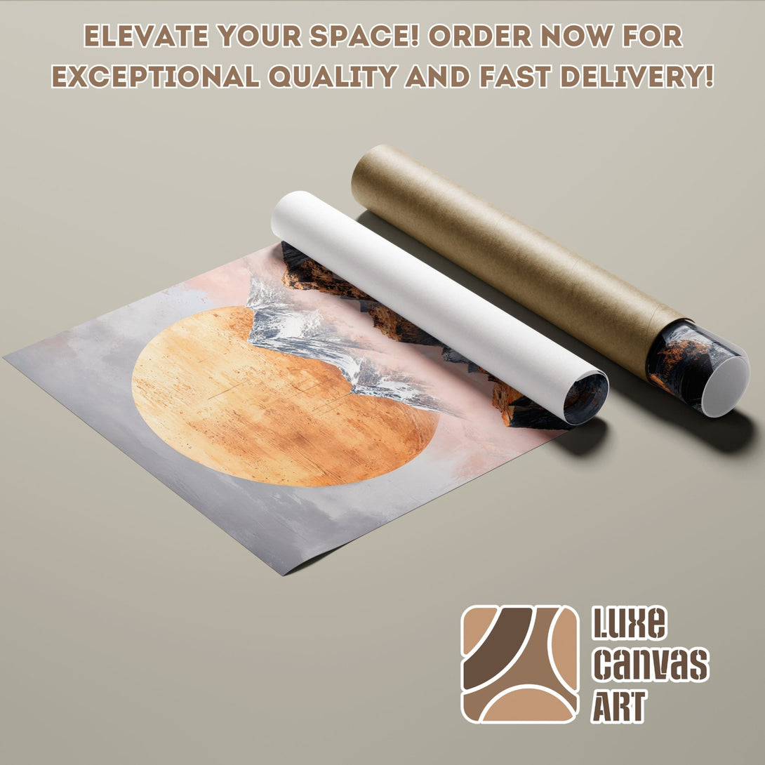 Poster Roll of abstract landscape art in neutral tones. Elevate your space with this stunning poster!