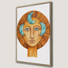 Abstract Sun Face and Crescent Moons Canvas Print Art