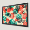 Abstract Swirls Art Poster in Black, Red, and Green