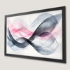 Abstract Wave Art Poster in Grey and Pink Tones