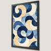 Abstract Wave Art Poster in Navy and Beige Tones