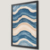 Abstract Waves Art Poster - Blue and Beige Elegance for Your Walls