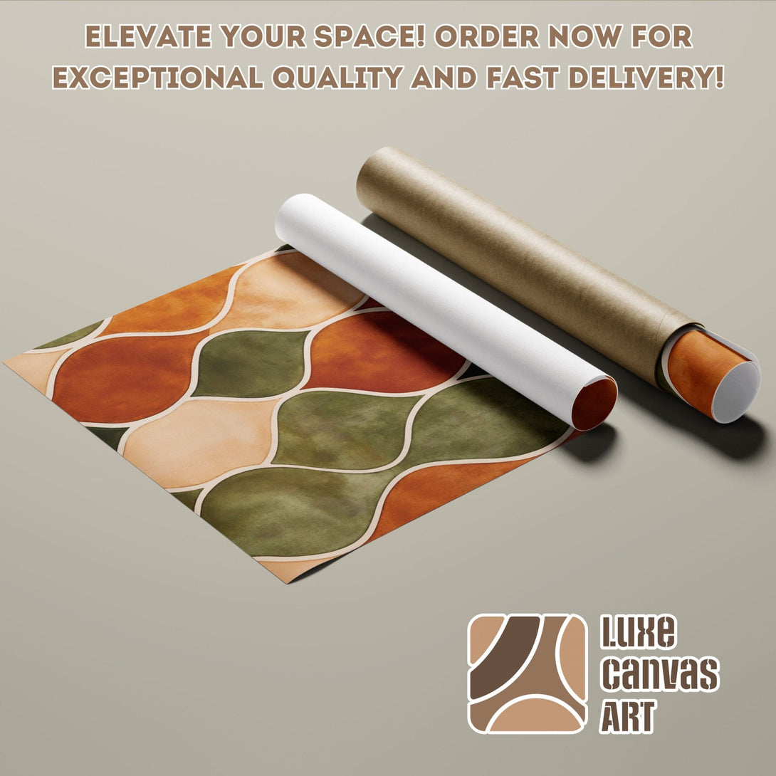 Abstract pattern Poster Roll in warm earth tones. Elevate your space with exceptional quality art!