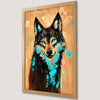 Abstract Wolf Art Poster - Brown and Blue Boho Decor