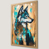 Abstract Wolf Art Poster - Gray and Blue Wildlife Print for Decor