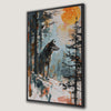 Abstract Wolf Silhouette Forest Sunset Canvas Print Art