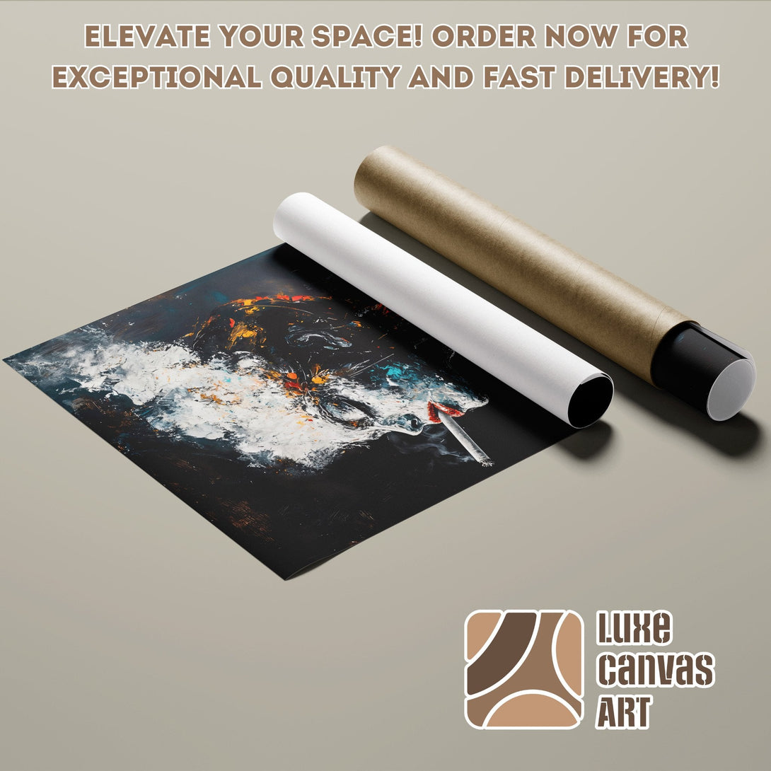 Abstract art poster roll with dark, white, and gold color palette. Elevate your space!