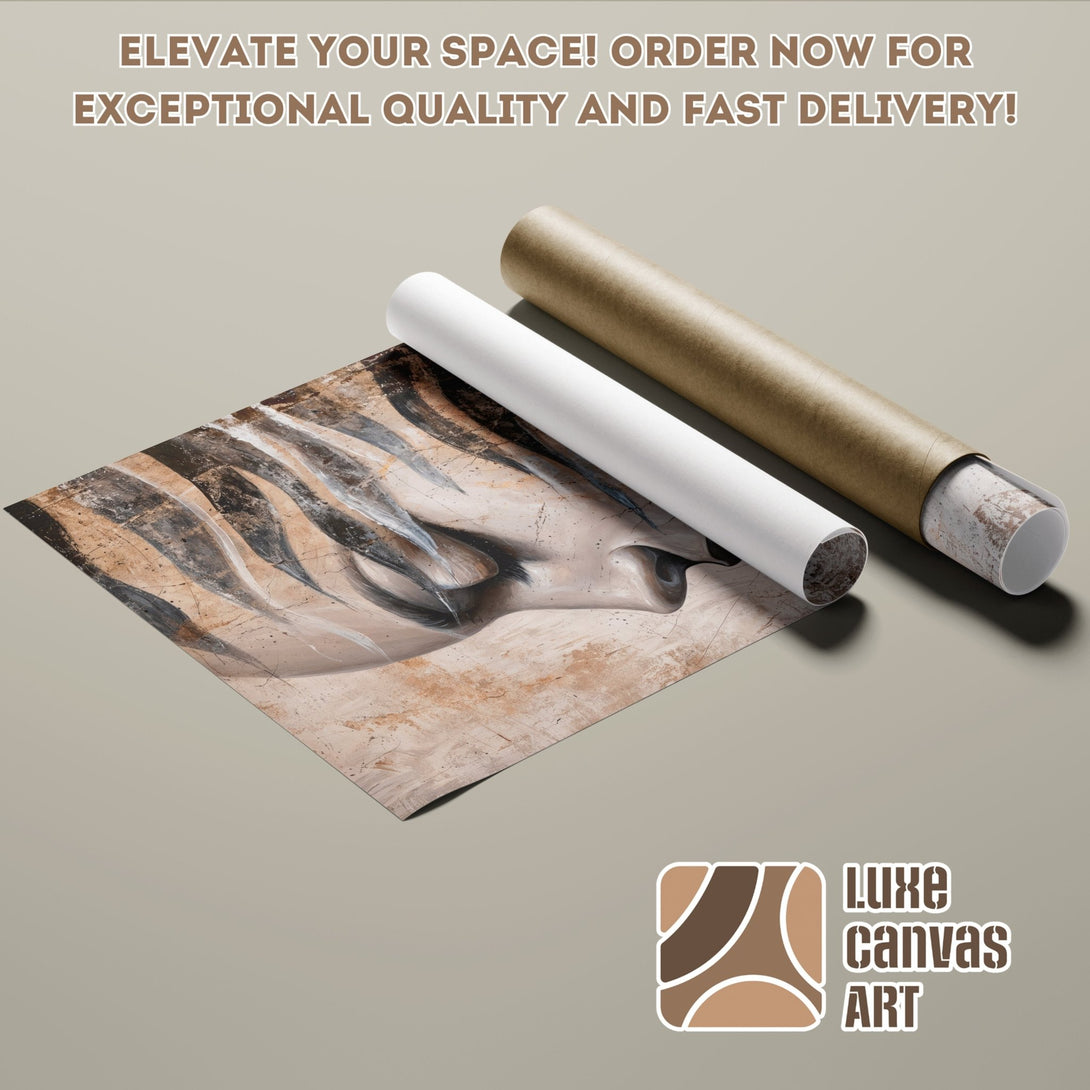 Abstract art Poster Roll in neutral tones. Elevate your space with high-quality art! Order now for fast delivery.